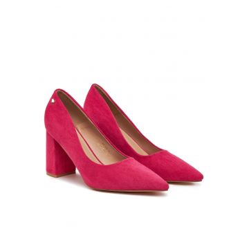 Pantofi dama -  KB-008A - roz inchis - toc