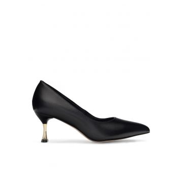 Pantofi dama  toc - piele naturala - negru