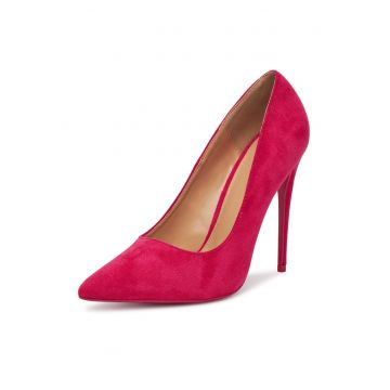 Pantofi dama -  toc - roz - tesatura