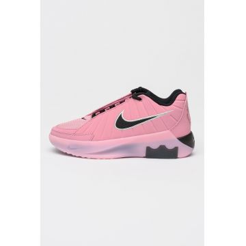 Pantofi Lebron Witness de piele ecologica cu garnituri din plasa pentru baschet - Negru/Roz prafuit