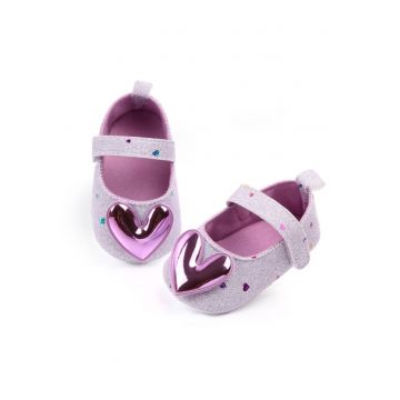 Pantofi  Model AL 13448 sclipitori cu inimioara - Textil - Fete - Mov