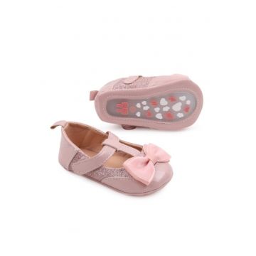 Pantofi  Model AL 14544 cu fundita Lola - Piele lacuita - Fete - Roz pudrat