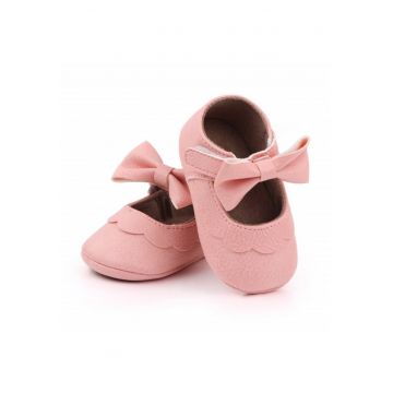 Pantofi  Model AL 14957 cu volanas - pentru bebelusi - Piele ecologica - Roz