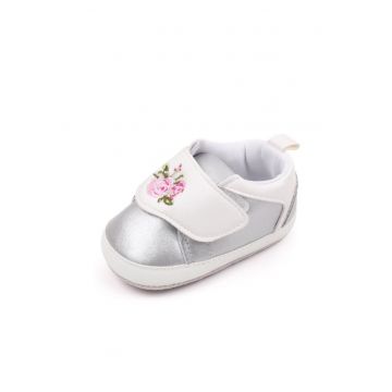Pantofi  Model Roses - Piele ecologica - Fete - Velcro