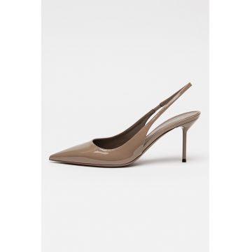 Pantofi slingback din piele lacuita cu toc stiletto Lidia