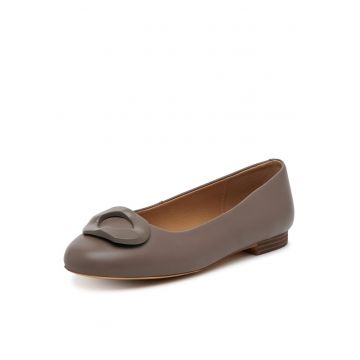 Balerini dama -  piele naturala - gri