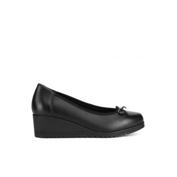 Balerini dama  piele naturala - negru -