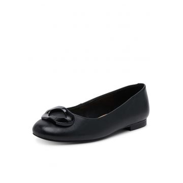Balerini dama  piele naturala - negru