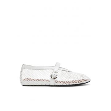 Balerini dama -  textil - alb -