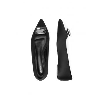 Balerini dama  textil - negru