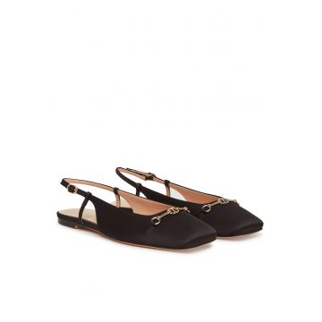 Balerini dama -  textil - negru