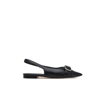 Balerini  din piele naturala pentru femei - Negru