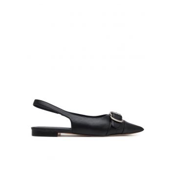 Balerini  din piele naturala pentru femei - Negru