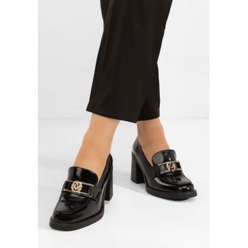 Mocasini cu toc Selira negri