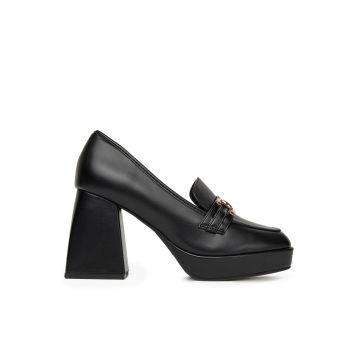 Mocasini dama -  6858 - negru - sintetic
