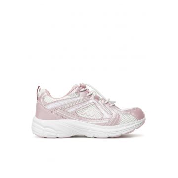 Pantofi copii -  pentru fete - alb roz - material plasa textila