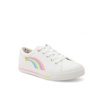 Pantofi copii -  tenisi fete - textil - alb -
