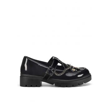Pantofi cu toc fete -  plastic - negru -