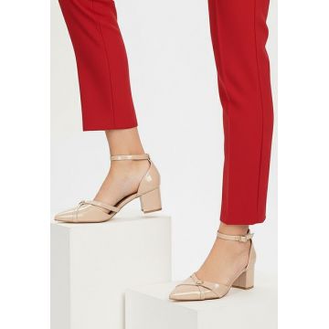 Pantofi cu toc gros Brinelora bej