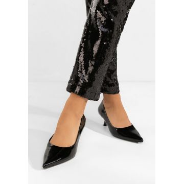 Pantofi cu toc mic Dianela negri