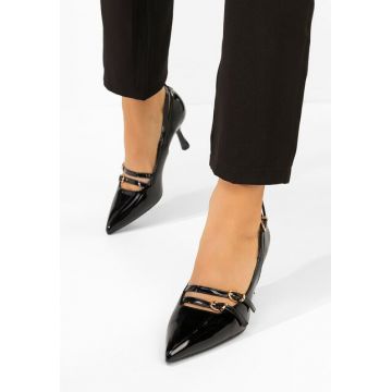 Pantofi cu toc subtire Morenia negri