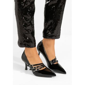 Pantofi cu toc subtire Zonnia negri