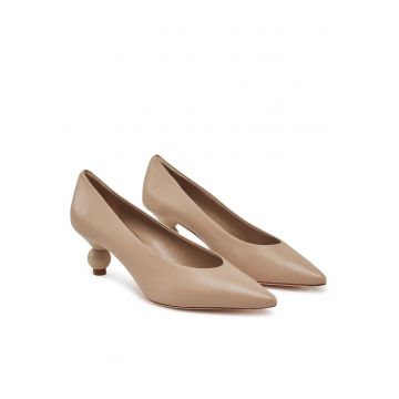 Pantofi dama -  cu toc - piele naturala - culoare Sand