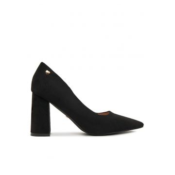 Pantofi dama -  KB-008A - toc - negru - tesatura