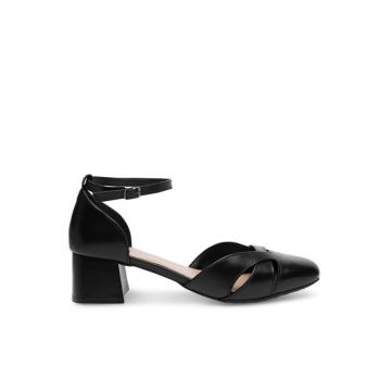 Pantofi dama -  Piele naturala - Negru - Negru