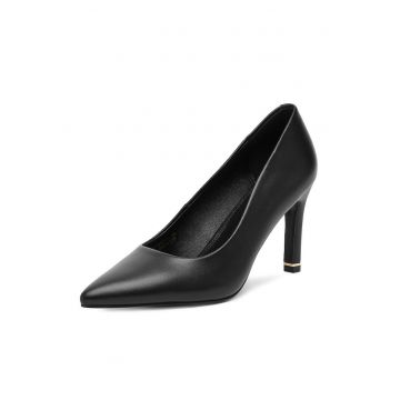 Pantofi dama -  toc - piele naturala - negru