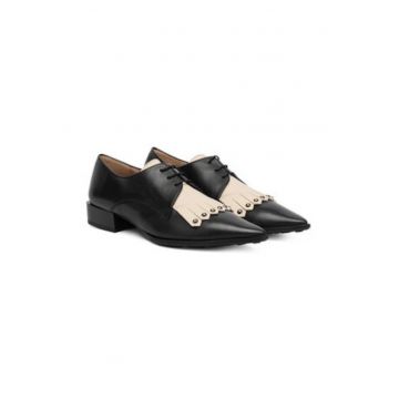 Pantofi oxford de dama  Negru/Bej