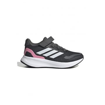Pantofi sport Runfalcon 5 din plasa cu logo si velcro - Roz/Gri antracit