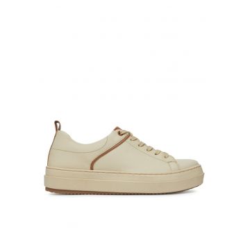 Tenisi copii -  fete - bej - piele naturala