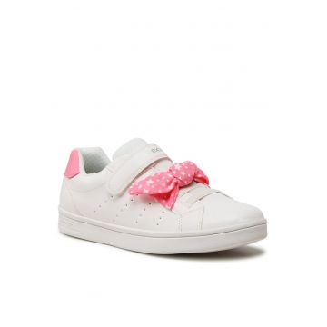 Tenisi copii -  tenisi fete - alb/roz deschis - piele ecologica -
