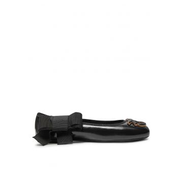 Balerini dama -  piele naturala - negru -