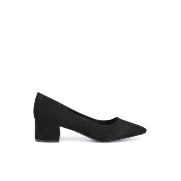 Pantofi dama -  negru - material textil -