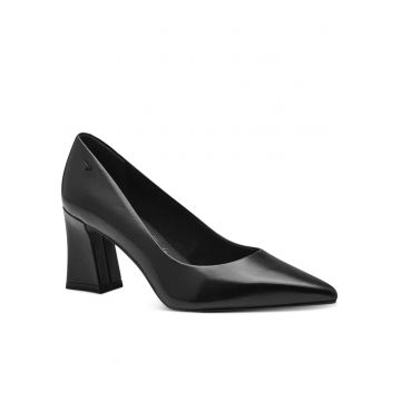 Pantofi dama -  tocuri inalte - elegant - negru - piele naturala -