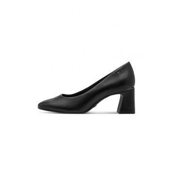 Pantofi de piele cu varf rotund - Negru
