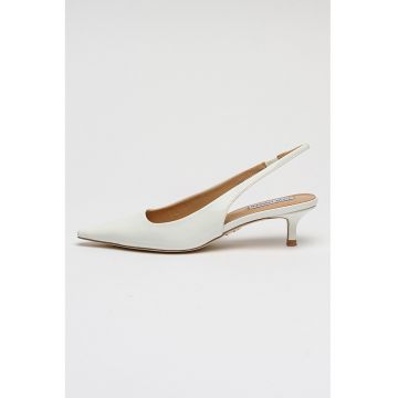 Pantofi din piele ecologica cu varf ascutit Kari - Alb optic