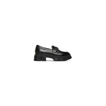 Pantofi loafer fete  piele naturala - negru - Negru