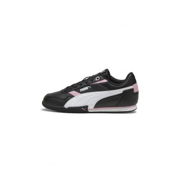 Pantofi sport Bella Donna din piele ecologica cu logo - Alb/Negru/Roz
