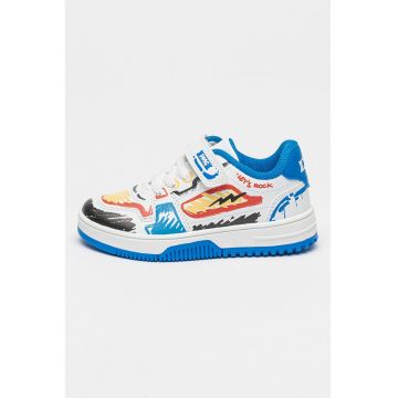 Pantofi sport cu model grafic - Alb/Galben/Albastru royal