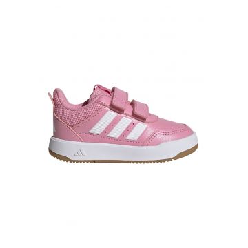Pantofi sport Tensaur Sport 3.0 de piele ecologica cu velcro - Roz pastel/Alb optic