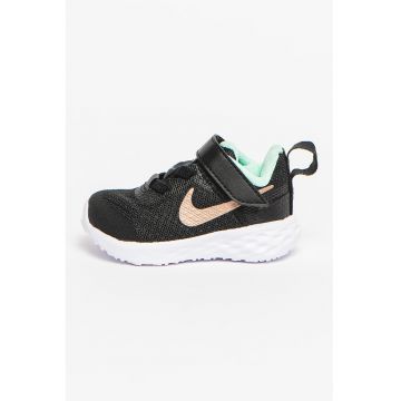 Pantofi sport usori cu velcro Revolution 6 - Negru/Maro bronz