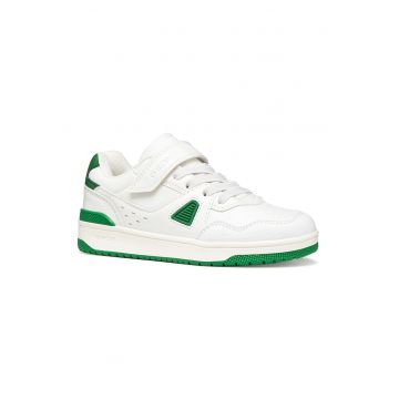 Pantofi sport Washiba din piele ecologica cu velcro - Alb/Verde