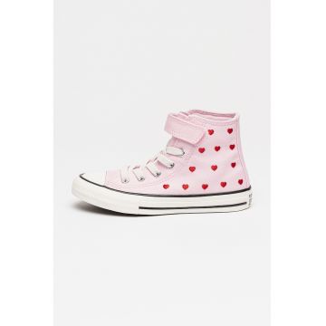 Tenisi mid-cut cu model cu broderie Chuck Taylor All Star - Roz deschis