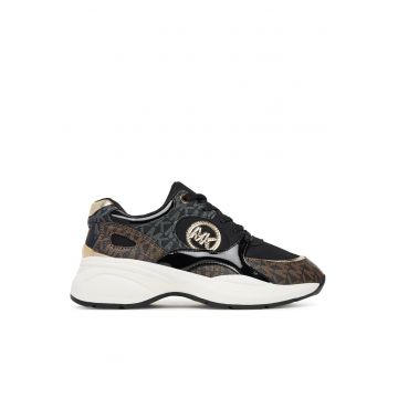 Pantofi copii  maro/negru - piele ecologica