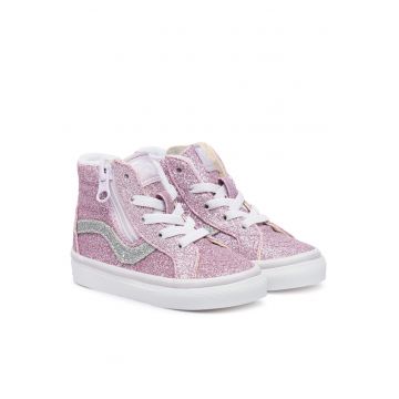 Pantofi copii -  pentru Fete - SK8-Hi Reissue Side - piele ecologica - roz - cu sclipici