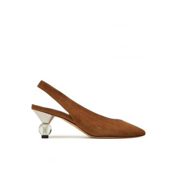 Pantofi dama -  cu toc - bronz