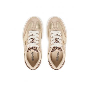 Pantofi fete -  auriu metalic - imprimeu leopard